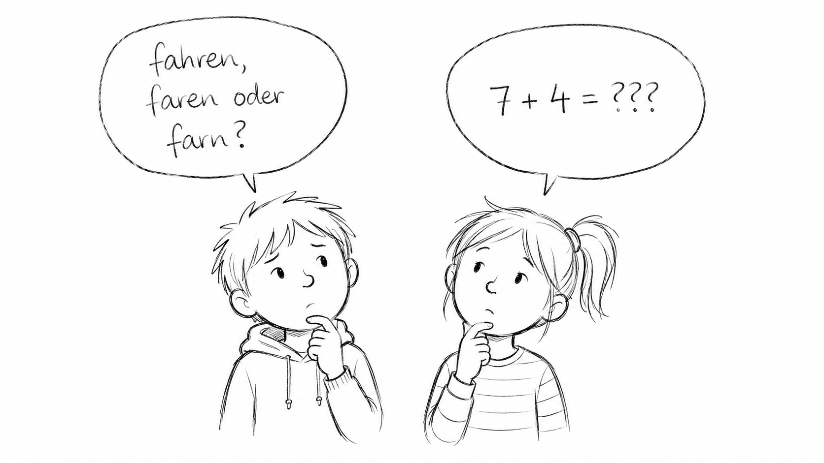 Kinder r&auml;tseln &uuml;ber Lernen und Rechnen