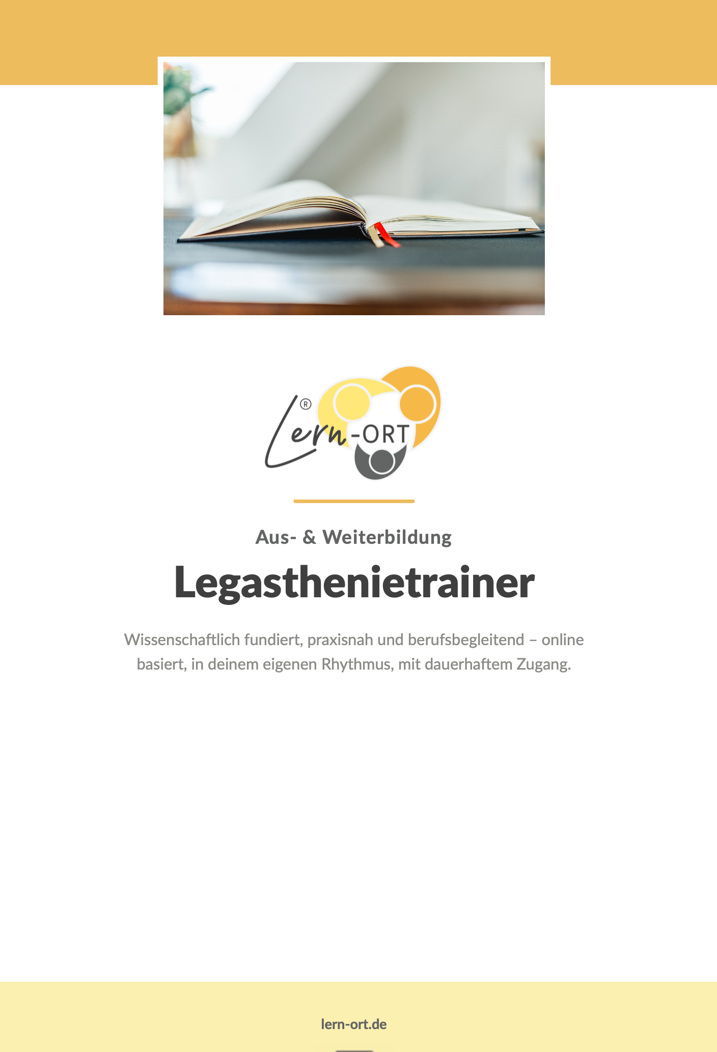 Infomappe Legasthenietrainer-Ausbildung